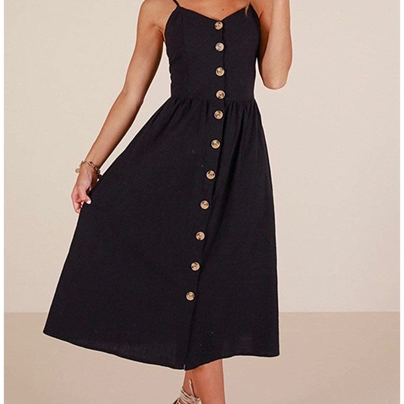 Dresses & Skirts - Black Button Down Dress
